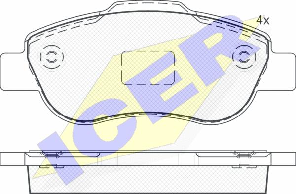 Icer 181659 - Комплект спирачно феродо, дискови спирачки vvparts.bg