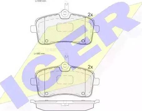 Icer 181656 - Комплект спирачно феродо, дискови спирачки vvparts.bg