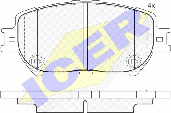 Icer 181689 - Комплект спирачно феродо, дискови спирачки vvparts.bg