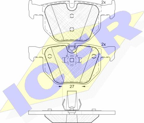 Icer 181684 - Комплект спирачно феродо, дискови спирачки vvparts.bg