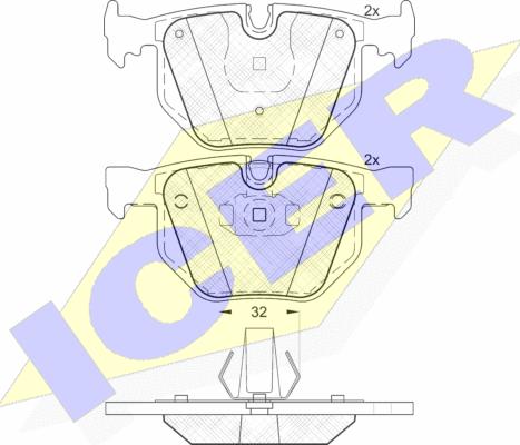 Icer 181685 - Комплект спирачно феродо, дискови спирачки vvparts.bg