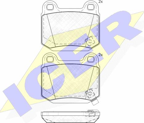 Icer 181634 - Комплект спирачно феродо, дискови спирачки vvparts.bg