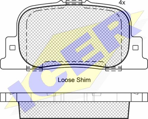 Icer 181633 - Комплект спирачно феродо, дискови спирачки vvparts.bg