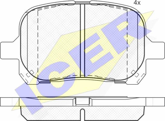 Icer 181632 - Комплект спирачно феродо, дискови спирачки vvparts.bg