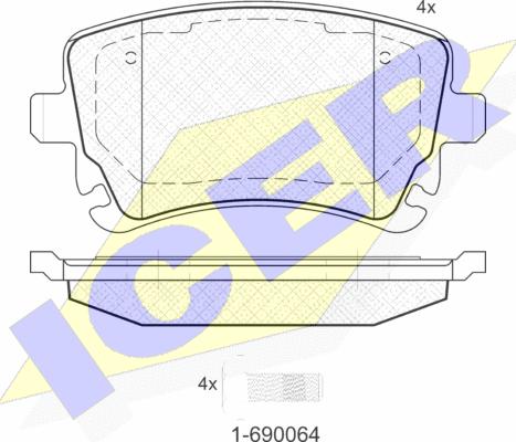 Icer 181674-204 - Комплект спирачно феродо, дискови спирачки vvparts.bg