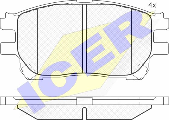 Icer 181671 - Комплект спирачно феродо, дискови спирачки vvparts.bg