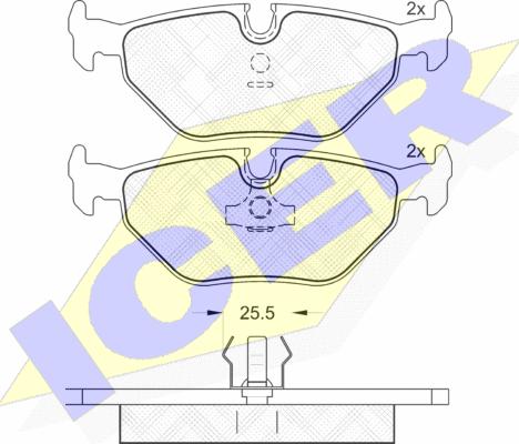 Icer 181051 - Комплект спирачно феродо, дискови спирачки vvparts.bg