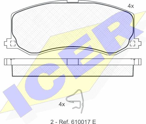 Icer 181001 - Комплект спирачно феродо, дискови спирачки vvparts.bg