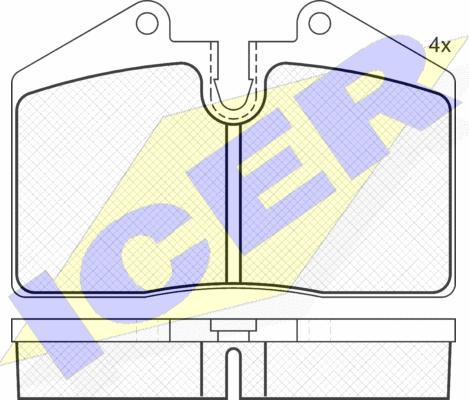 Icer 181036 - Комплект спирачно феродо, дискови спирачки vvparts.bg