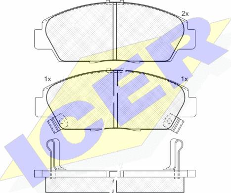 Icer 181020 - Комплект спирачно феродо, дискови спирачки vvparts.bg