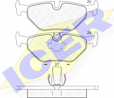 Icer 181141 - Комплект спирачно феродо, дискови спирачки vvparts.bg