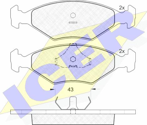 Icer 181148 - Комплект спирачно феродо, дискови спирачки vvparts.bg