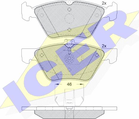 Icer 181159 - Комплект спирачно феродо, дискови спирачки vvparts.bg