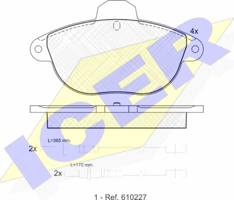 Icer 181154 - Комплект спирачно феродо, дискови спирачки vvparts.bg