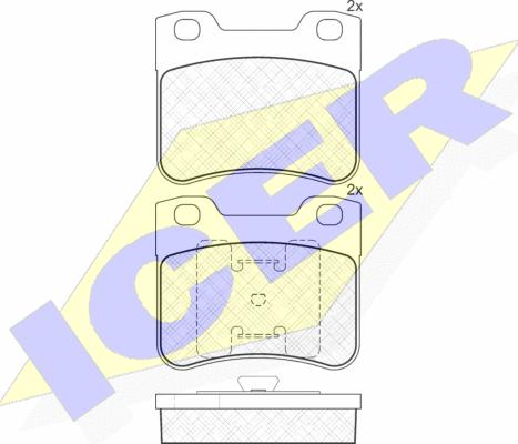 Icer 181150 - Комплект спирачно феродо, дискови спирачки vvparts.bg