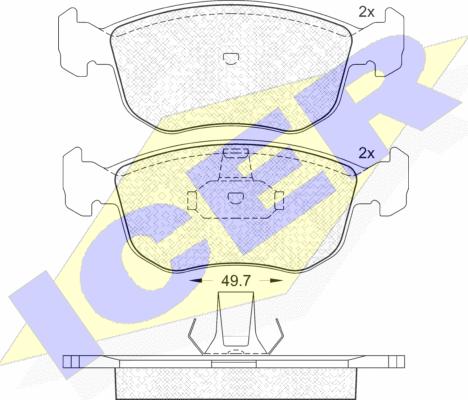 Icer 181151 - Комплект спирачно феродо, дискови спирачки vvparts.bg