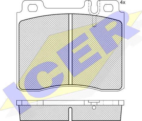 Icer 181158-396 - Комплект спирачно феродо, дискови спирачки vvparts.bg