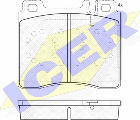 Icer 181158 - Комплект спирачно феродо, дискови спирачки vvparts.bg