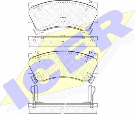 Icer 181153 - Комплект спирачно феродо, дискови спирачки vvparts.bg