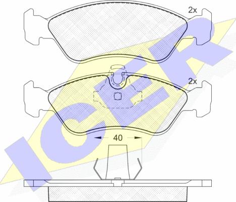 Icer 181152 - Комплект спирачно феродо, дискови спирачки vvparts.bg