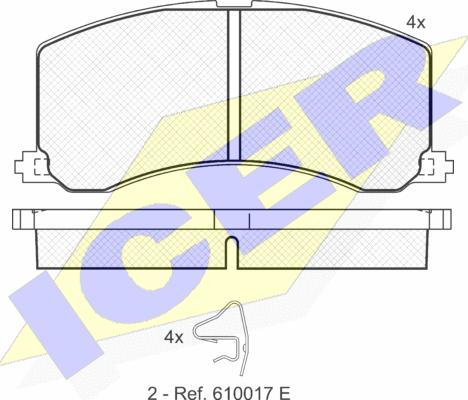 Icer 181116 - Комплект спирачно феродо, дискови спирачки vvparts.bg