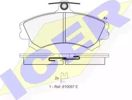 Icer 181118 - Комплект спирачно феродо, дискови спирачки vvparts.bg