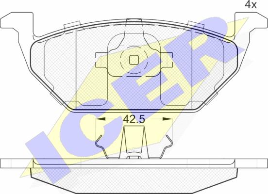 Icer 181184 - Комплект спирачно феродо, дискови спирачки vvparts.bg
