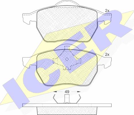 Icer 181139 - Комплект спирачно феродо, дискови спирачки vvparts.bg