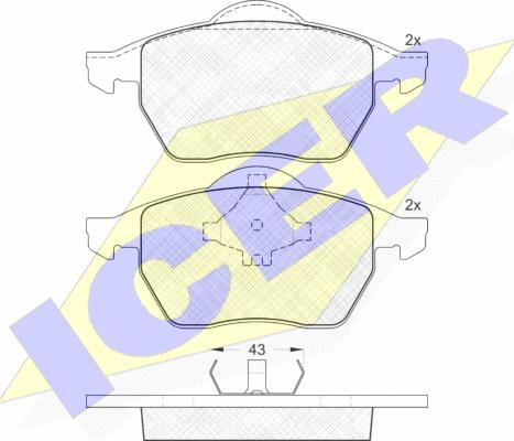 Icer 181131 - Комплект спирачно феродо, дискови спирачки vvparts.bg