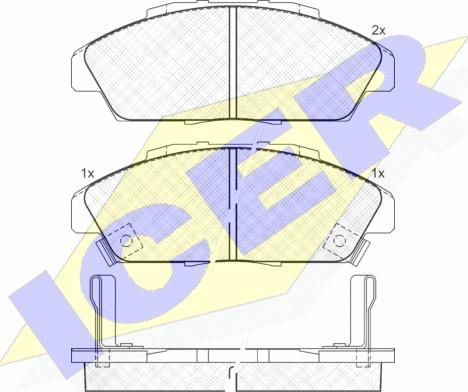 Icer 181133 - Комплект спирачно феродо, дискови спирачки vvparts.bg