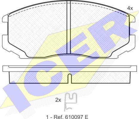 Icer 181129 - Комплект спирачно феродо, дискови спирачки vvparts.bg