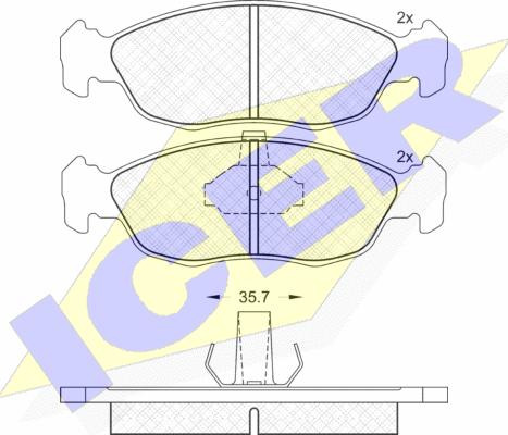 Icer 181121 - Комплект спирачно феродо, дискови спирачки vvparts.bg