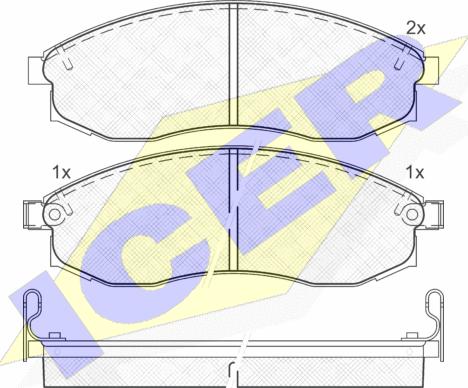 Icer 181179 - Комплект спирачно феродо, дискови спирачки vvparts.bg