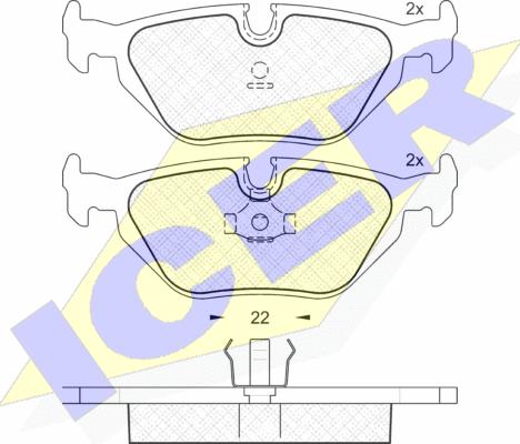 Icer 181174 - Комплект спирачно феродо, дискови спирачки vvparts.bg