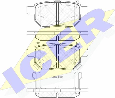 Icer 181899 - Комплект спирачно феродо, дискови спирачки vvparts.bg