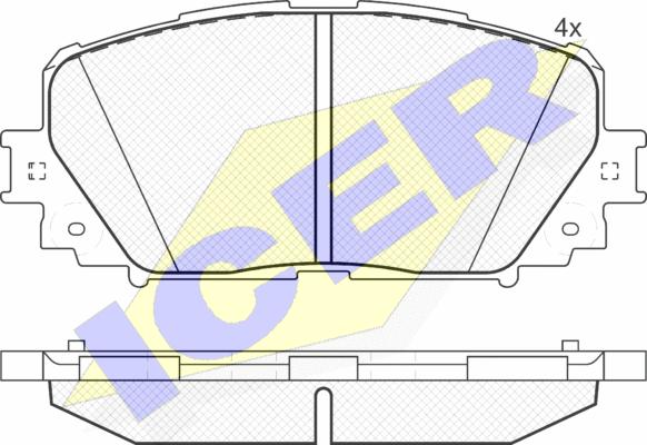 Icer 181898 - Комплект спирачно феродо, дискови спирачки vvparts.bg