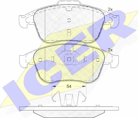 Icer 181856 - Комплект спирачно феродо, дискови спирачки vvparts.bg