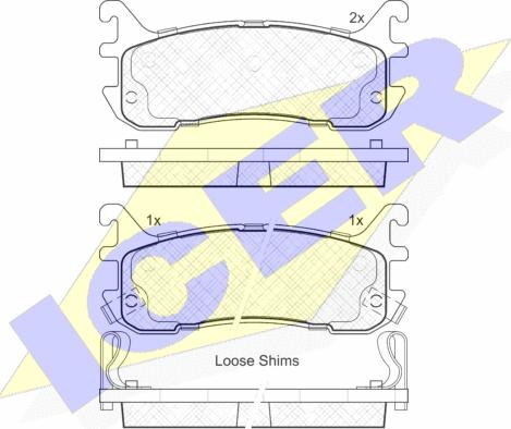 Icer 181819 - Комплект спирачно феродо, дискови спирачки vvparts.bg