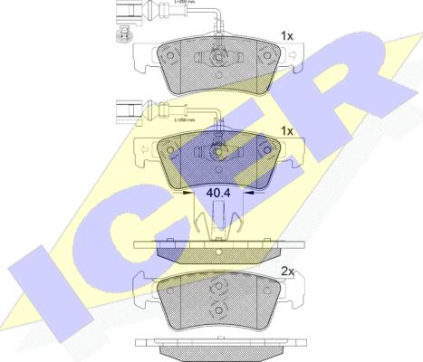 Icer 181815 - Комплект спирачно феродо, дискови спирачки vvparts.bg