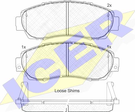 Icer 181811 - Комплект спирачно феродо, дискови спирачки vvparts.bg