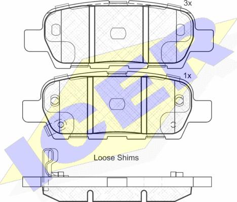 Icer 181838 - Комплект спирачно феродо, дискови спирачки vvparts.bg