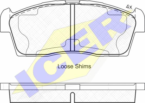Icer 181833 - Комплект спирачно феродо, дискови спирачки vvparts.bg