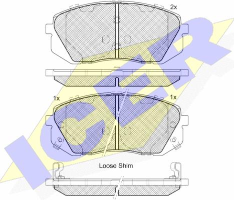 Icer 181826 - Комплект спирачно феродо, дискови спирачки vvparts.bg