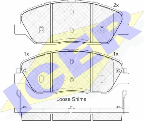 Icer 181828 - Комплект спирачно феродо, дискови спирачки vvparts.bg