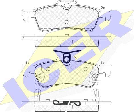 Icer 181878 - Комплект спирачно феродо, дискови спирачки vvparts.bg