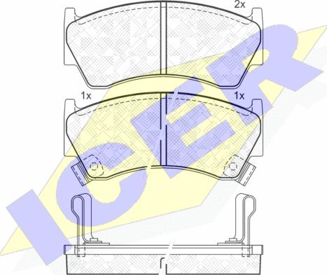 Icer 181394 - Комплект спирачно феродо, дискови спирачки vvparts.bg