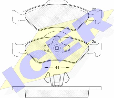 Icer 181344 - Комплект спирачно феродо, дискови спирачки vvparts.bg