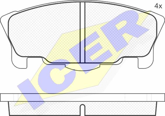 Icer 181341 - Комплект спирачно феродо, дискови спирачки vvparts.bg