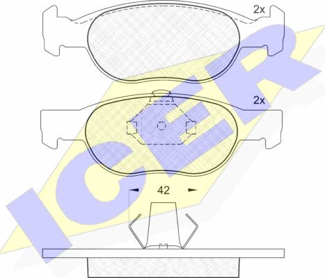 Icer 181348 - Комплект спирачно феродо, дискови спирачки vvparts.bg