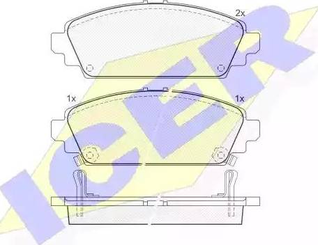 Icer 181359 - Комплект спирачно феродо, дискови спирачки vvparts.bg